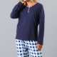 Pijama Abotonado Con Print 33462 Navy