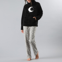 Pijama Cuello Alto Coral/Micro Fleece 33470 Negro